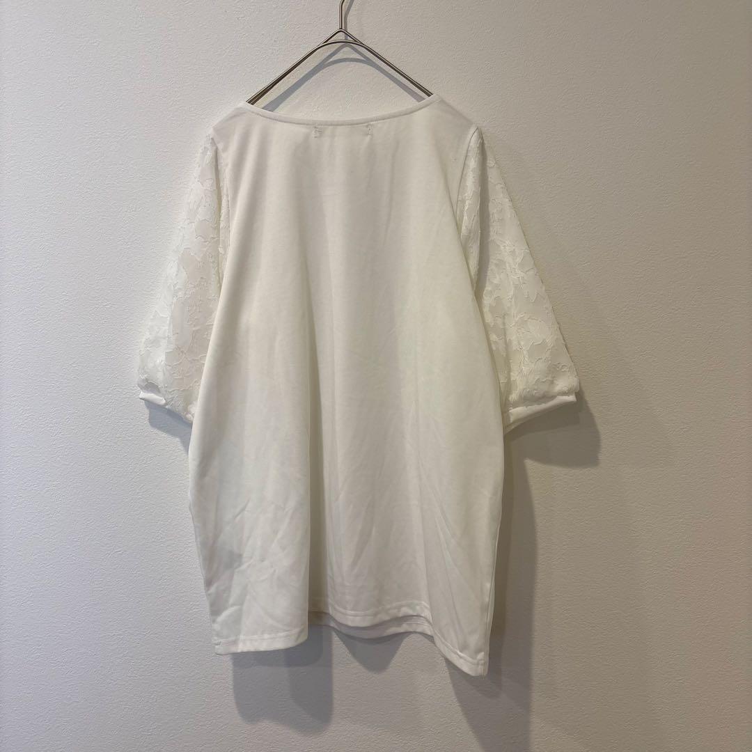 キューティーブロンド レース袖 カットソー 白 ホワイト　L 半袖 上品　清楚 8