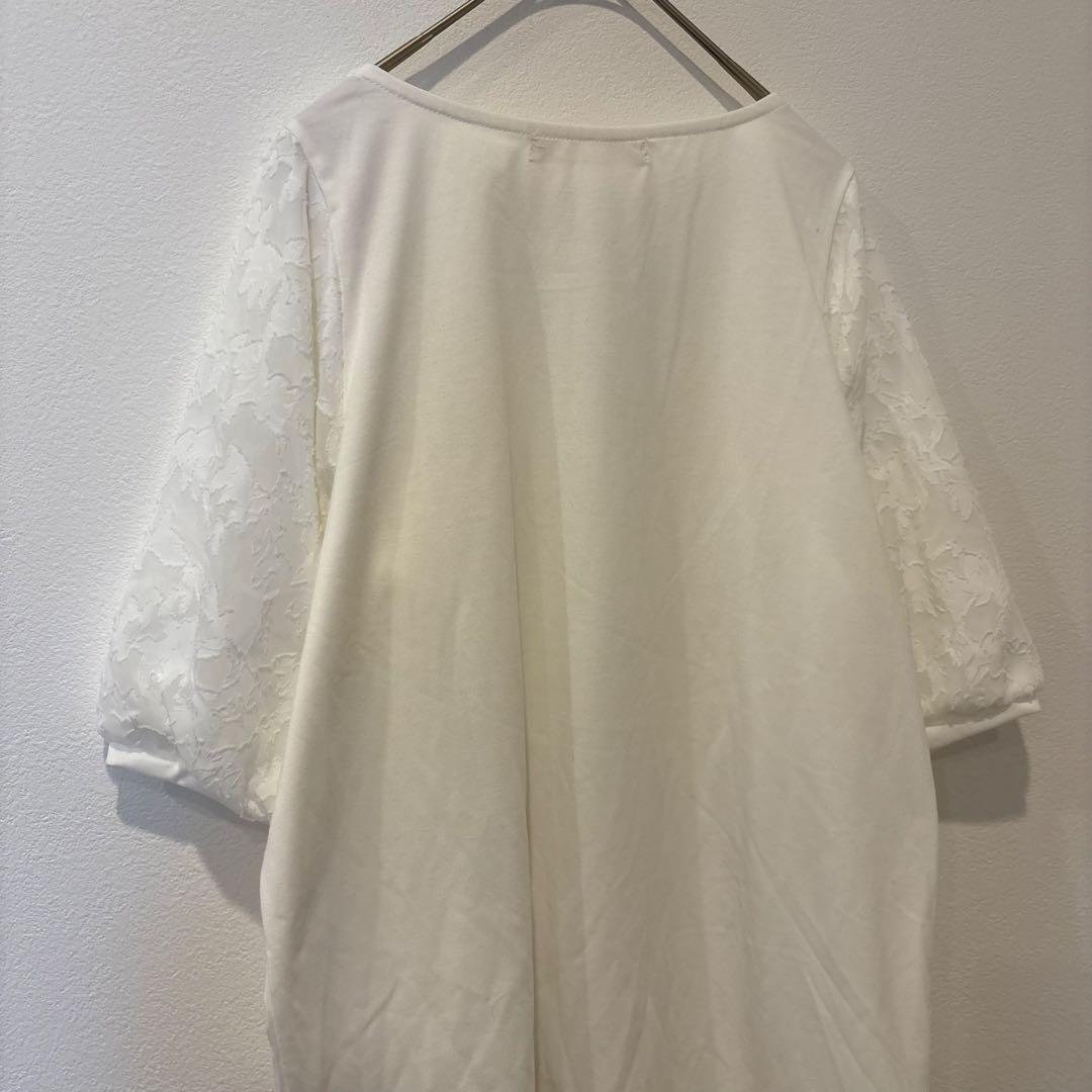 キューティーブロンド レース袖 カットソー 白 ホワイト　L 半袖 上品　清楚 9