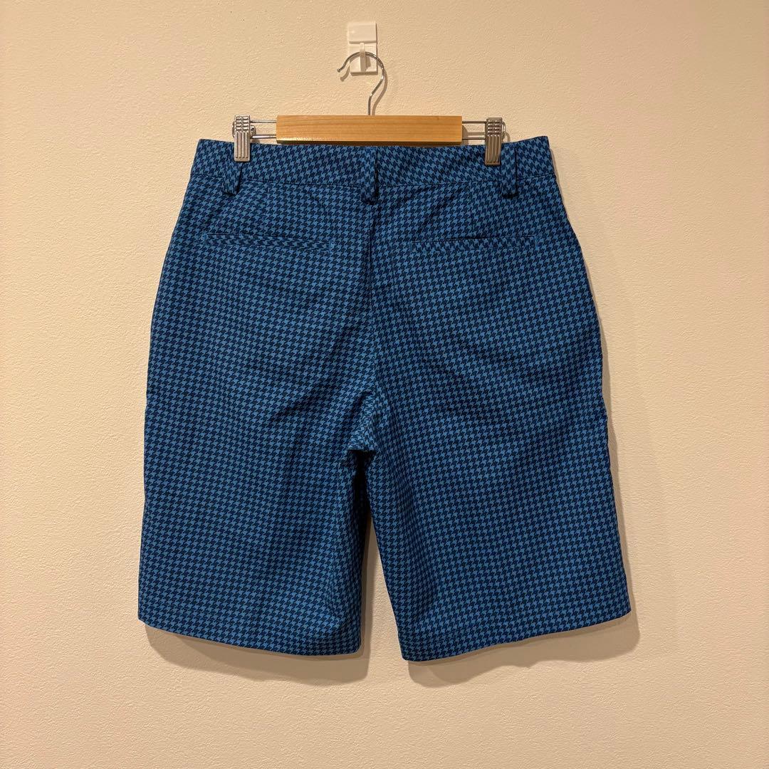 プーマ ハーフパンツ 千鳥柄 ゴルフ 青　ブルー W30 メンズ ショートパンツ 4