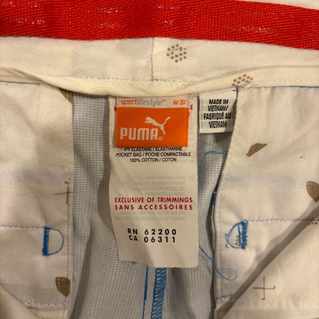 プーマ ハーフパンツ 千鳥柄 ゴルフ 青　ブルー W30 メンズ ショートパンツ 6