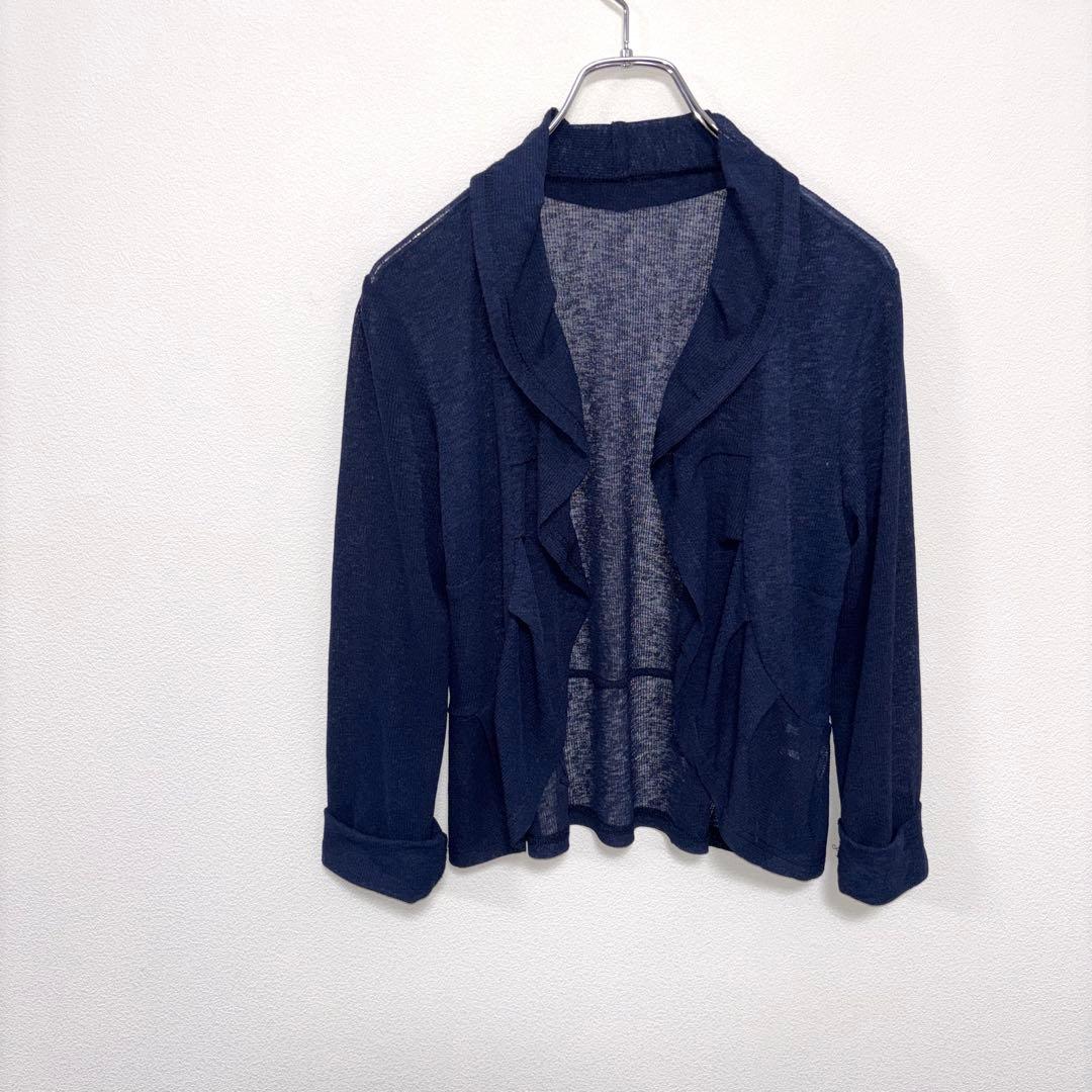 RENAISSANCE ネイビーフリル付き長袖カーディガンd727 3