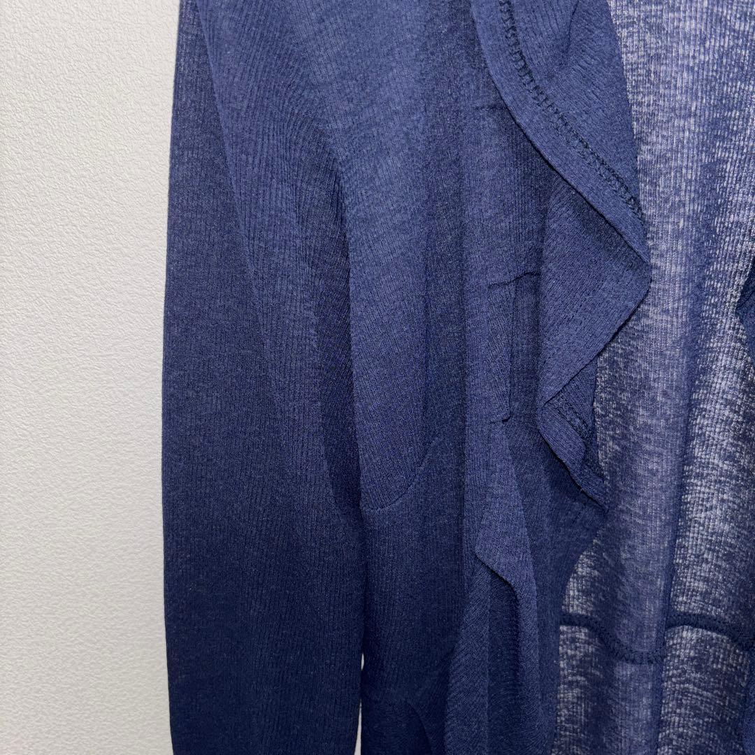 RENAISSANCE ネイビーフリル付き長袖カーディガンd727 6