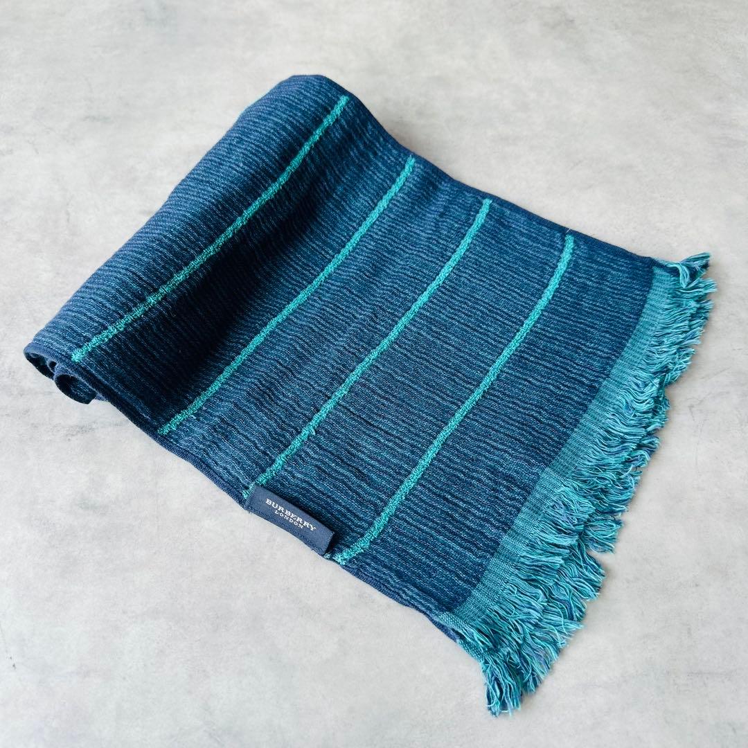 BURBERRY LONDON ストライプ ストール ショール グリーン系 2