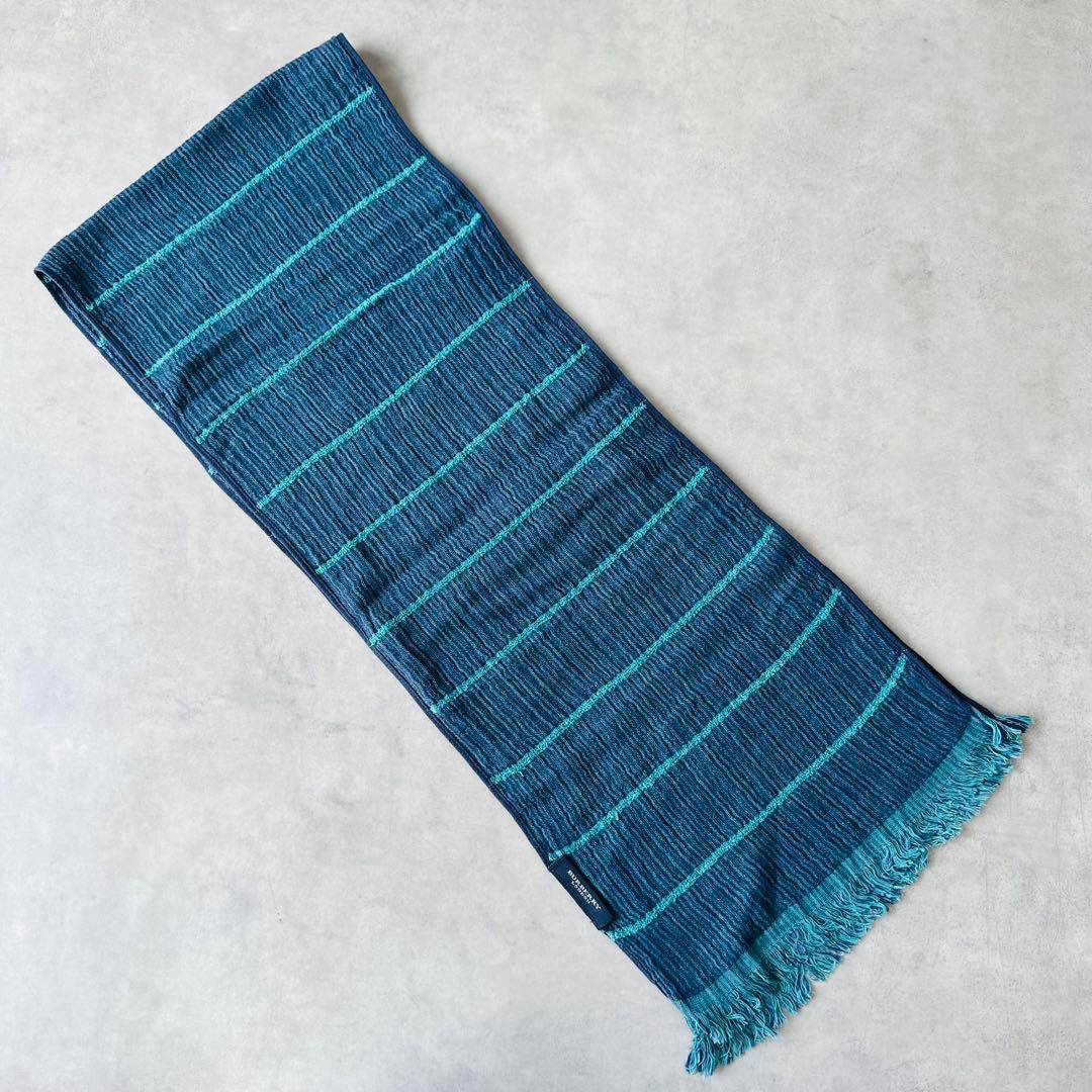 BURBERRY LONDON ストライプ ストール ショール グリーン系 3