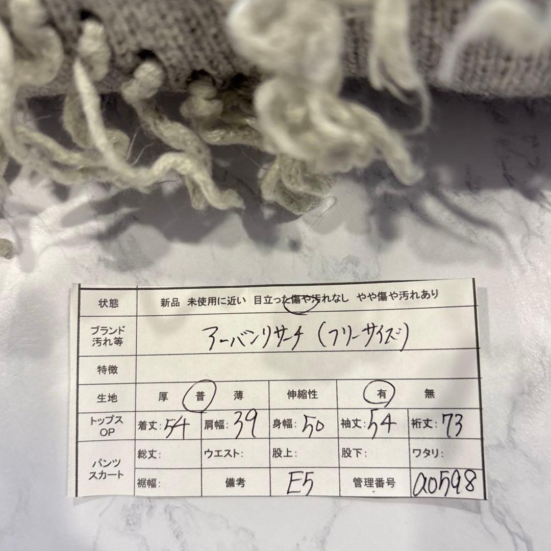 アーバンリサーチ ニット セーター フリンジ グレウール混 立体編み　デザイン 6