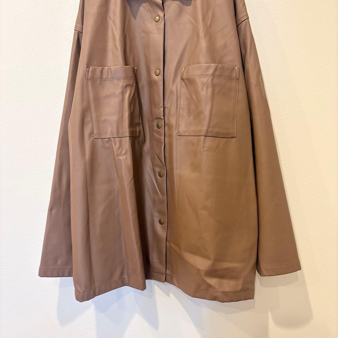 フェイクレザー ジャケット オーバーサイズ ブラウン 茶色　M レディース 3