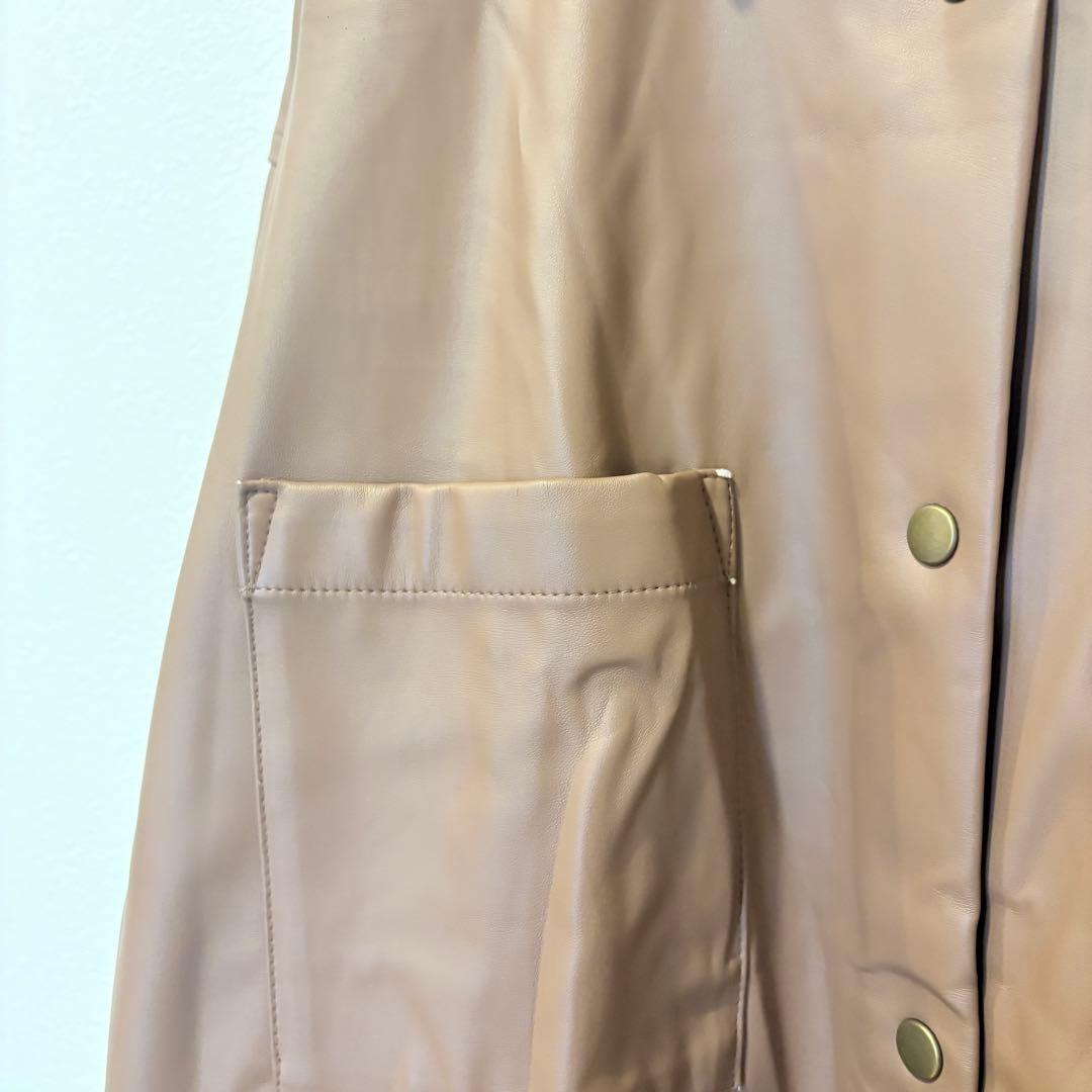 フェイクレザー ジャケット オーバーサイズ ブラウン 茶色　M レディース 4