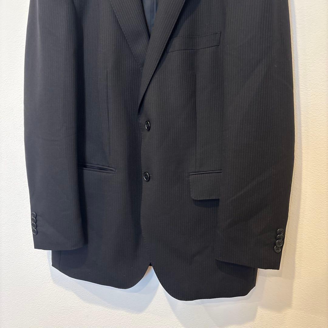 美品✨　オンワード　テーラードジャケット スーツ　ストライプ 黒　ブラック M 3