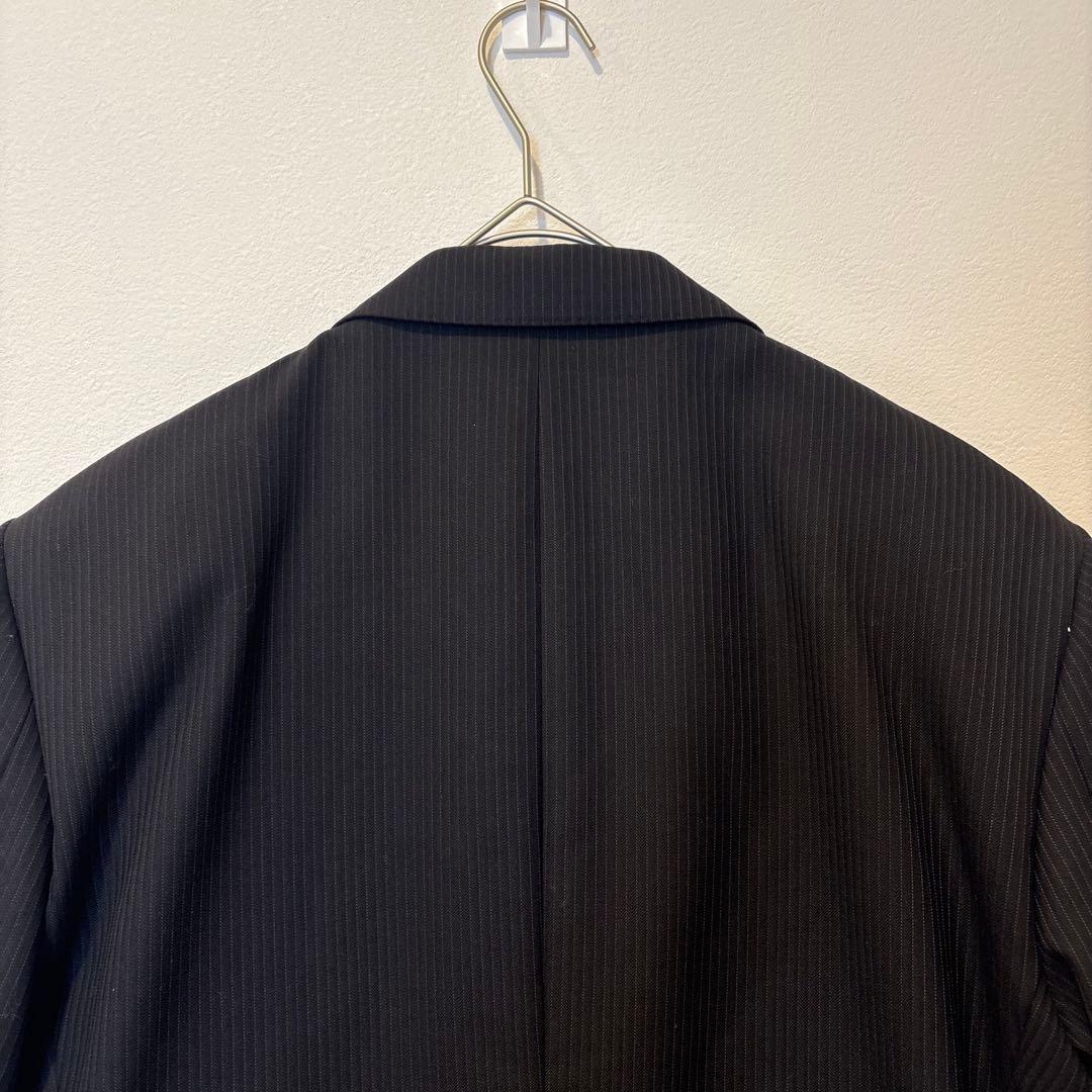 美品✨　オンワード　テーラードジャケット スーツ　ストライプ 黒　ブラック M 7