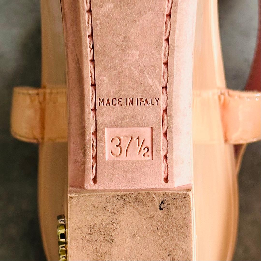 FENDI パテントレザー　ピンク　クロス　ストラップ　サンダル　ウェッジソール 10