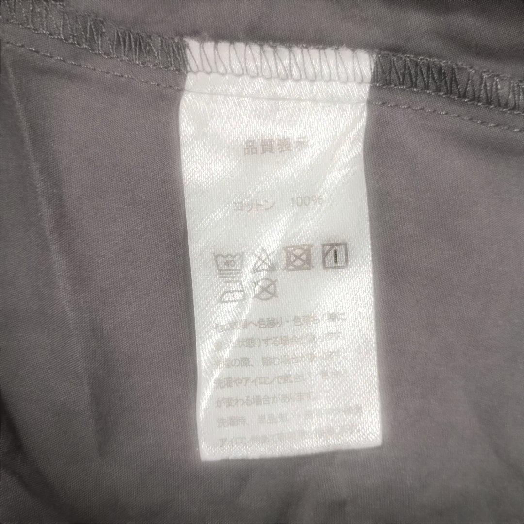 グレー 長袖 チュニック ボタン付きふんわりボリューミーシャツブラウス コットン 11