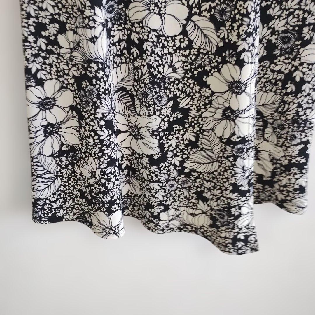 ビドンナ Bdonna 総花柄 ノースリーブ フレアワンピース S 日本製 3