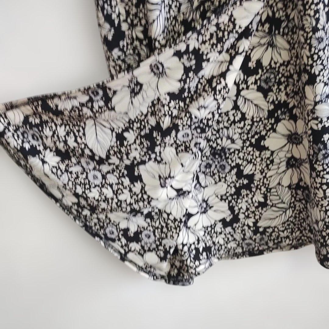 ビドンナ Bdonna 総花柄 ノースリーブ フレアワンピース S 日本製 4