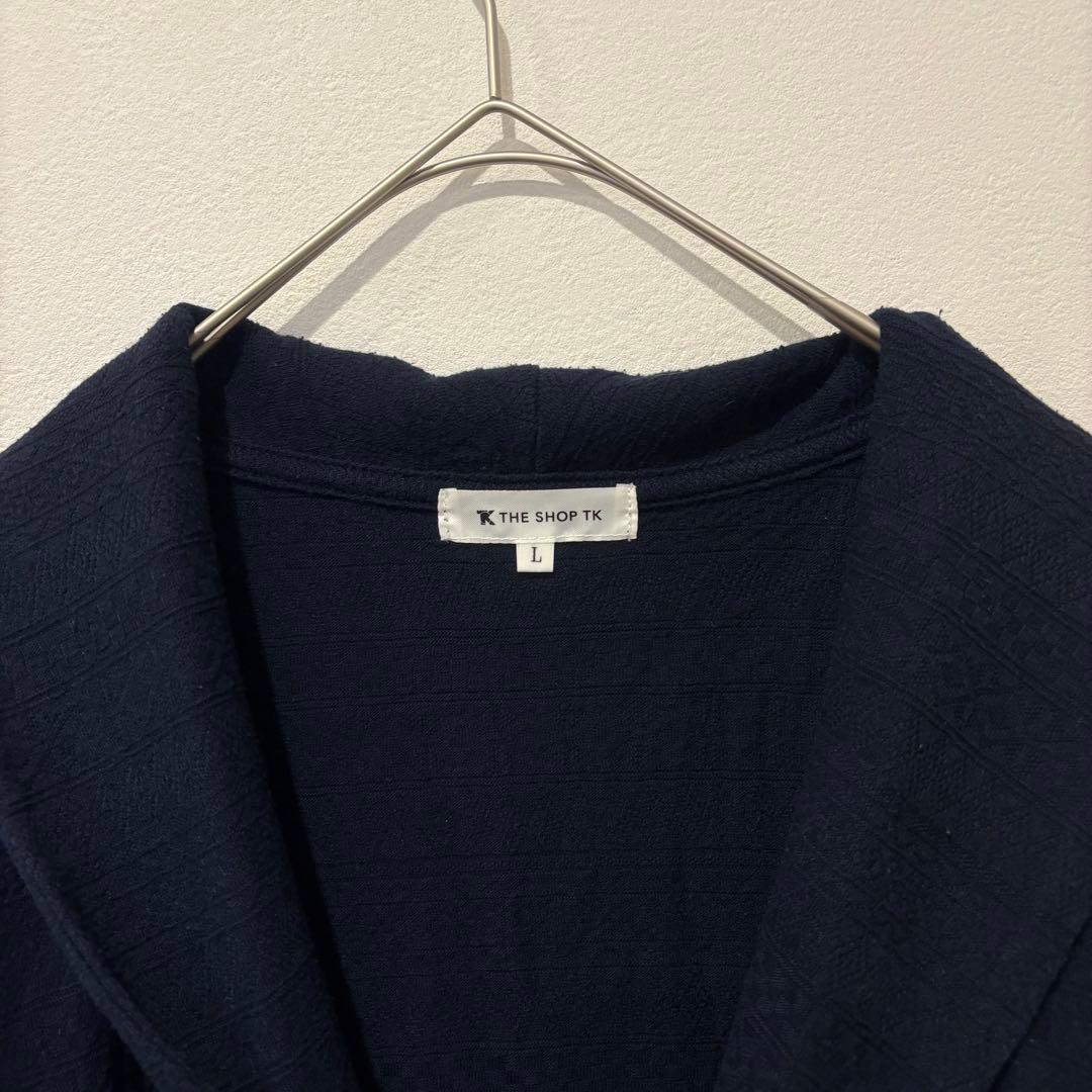 THE SHOP TK カーディガン ショールカラー 長袖 ネイビー 紺色　L 2