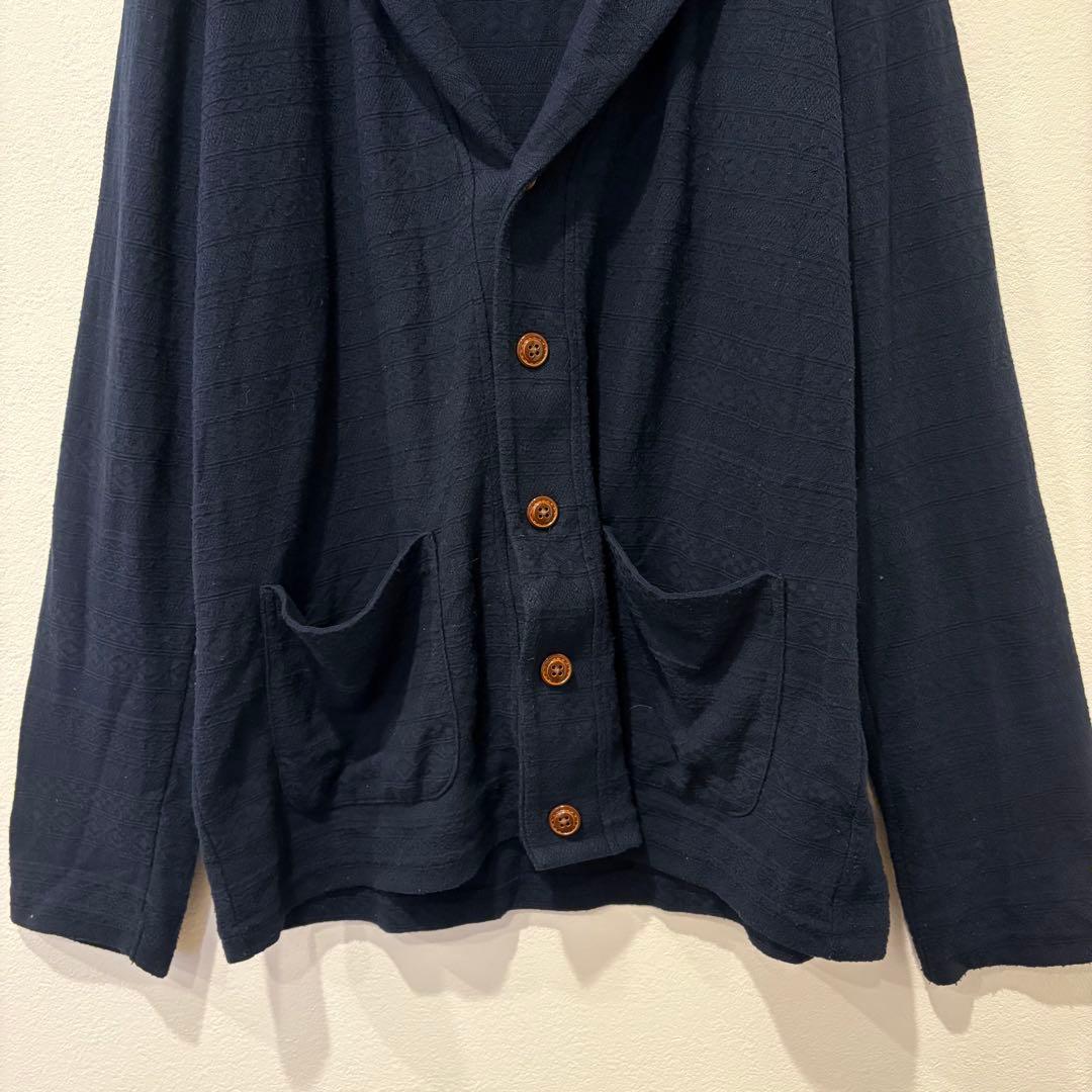 THE SHOP TK カーディガン ショールカラー 長袖 ネイビー 紺色　L 3