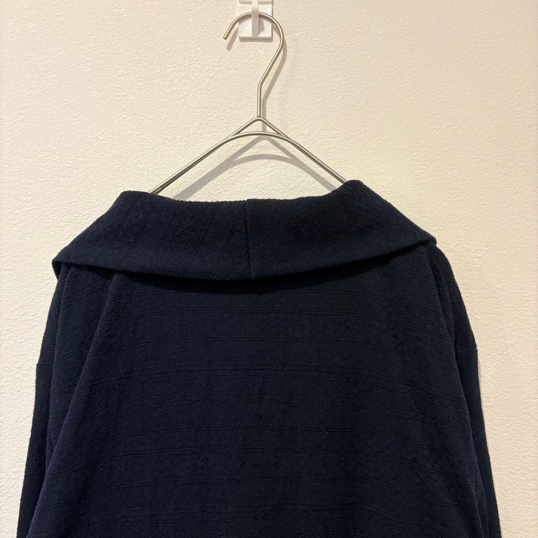 THE SHOP TK カーディガン ショールカラー 長袖 ネイビー 紺色　L 7