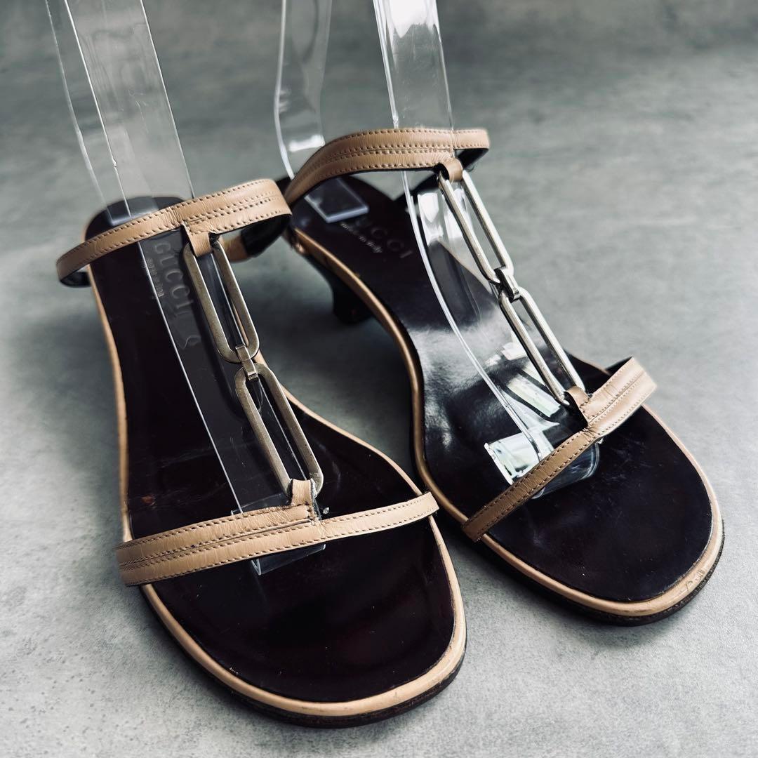 GUCCI シルバー金具　ストラップ　ミュール　サンダル 2