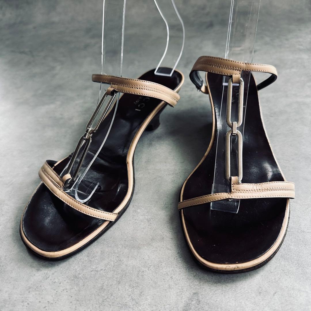 GUCCI シルバー金具　ストラップ　ミュール　サンダル 4