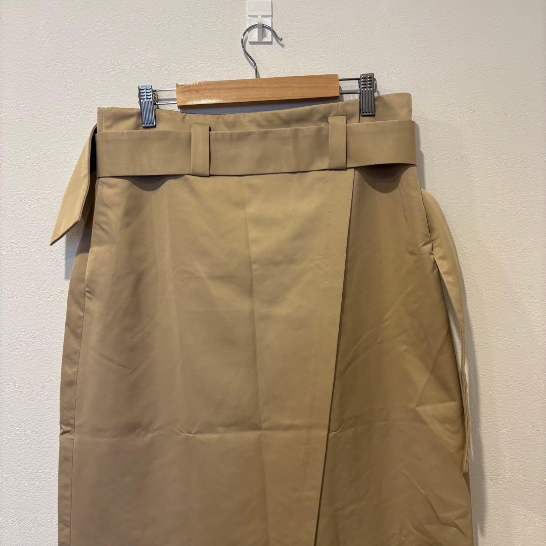 ザラベーシック ラップスカート タイト ベルト ベージュ L ミモレ丈 上品 2