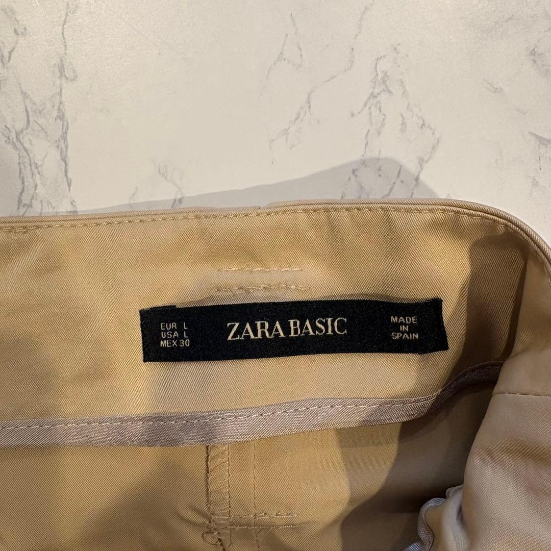 ザラベーシック ラップスカート タイト ベルト ベージュ L ミモレ丈 上品 6