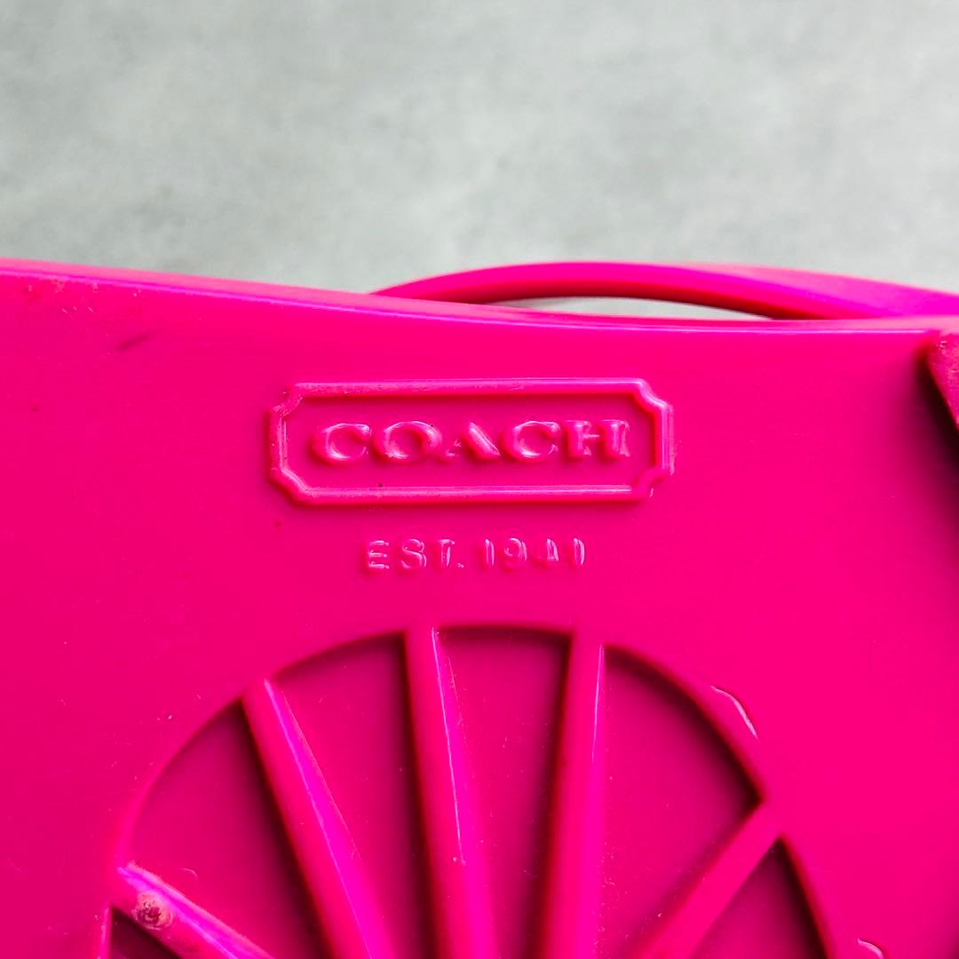 Y2K COACH ピンク シグネチャー 柄ビーチサンダル 6
