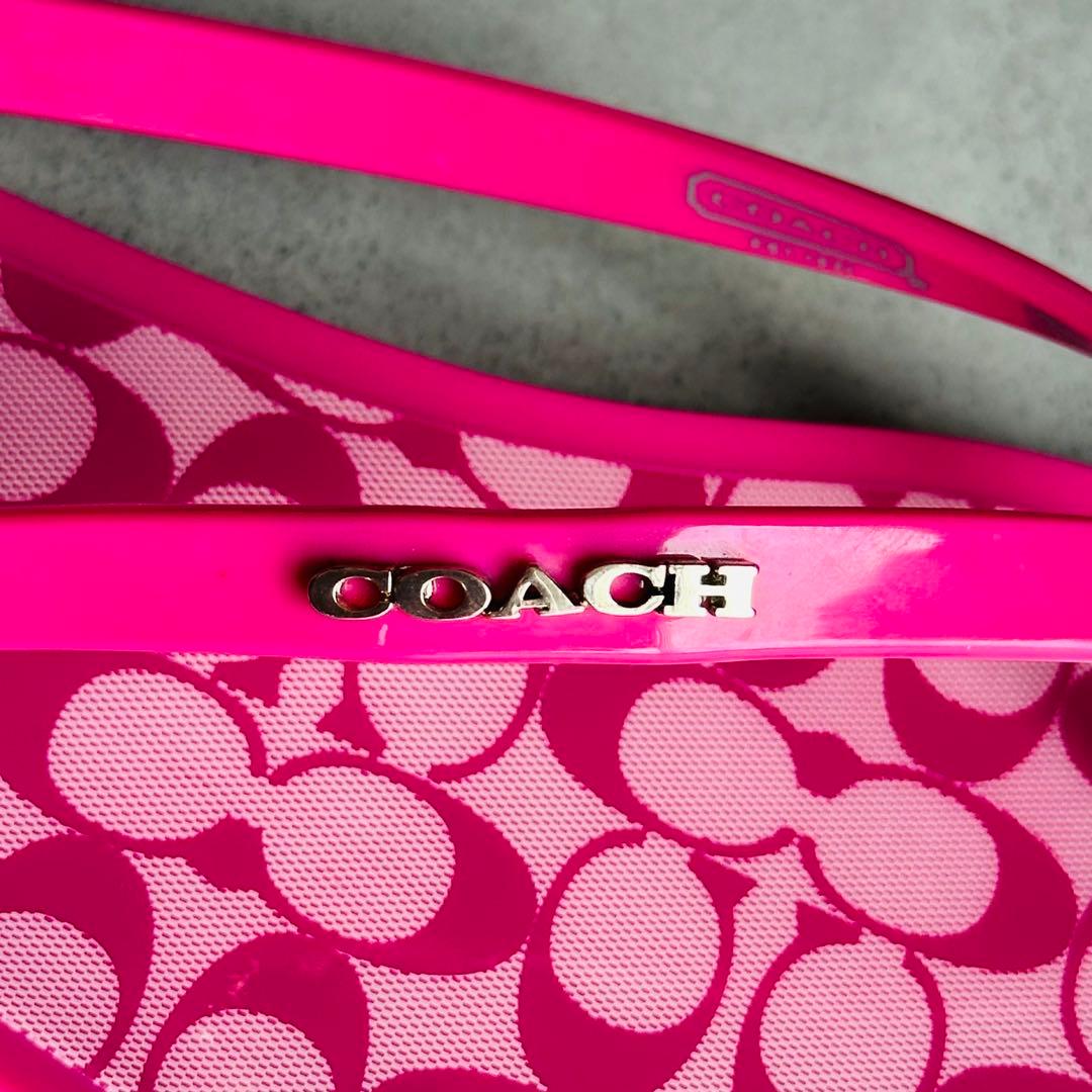 Y2K COACH ピンク シグネチャー 柄ビーチサンダル 7