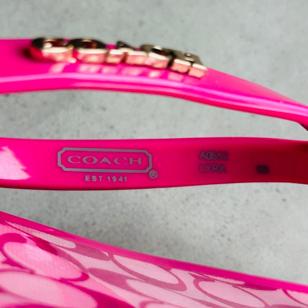 Y2K COACH ピンク シグネチャー 柄ビーチサンダル 8