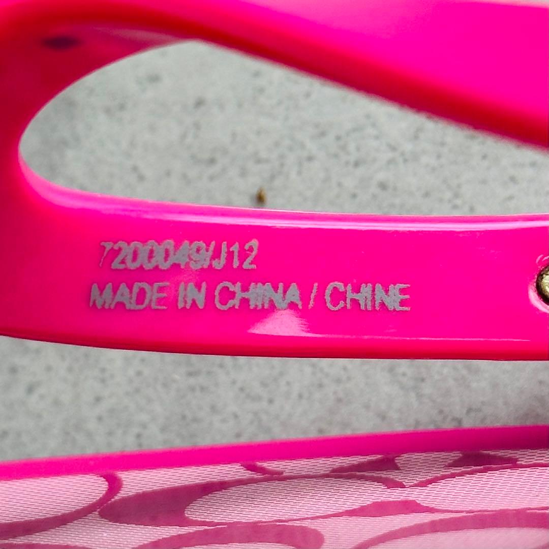 Y2K COACH ピンク シグネチャー 柄ビーチサンダル 9