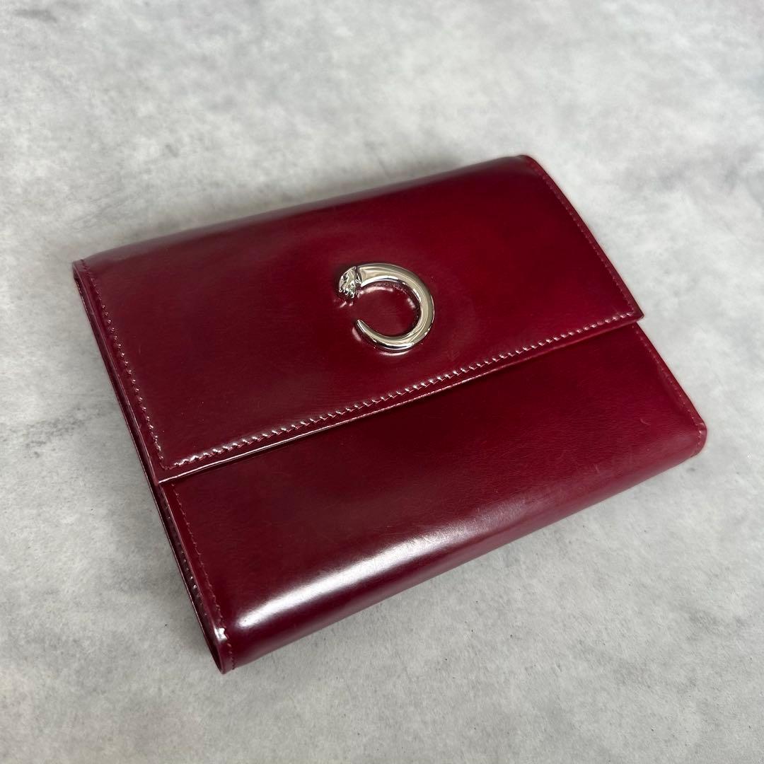 Cartier パンテール　三つ折り財布 コンパクトウォレット　ボルドー 4
