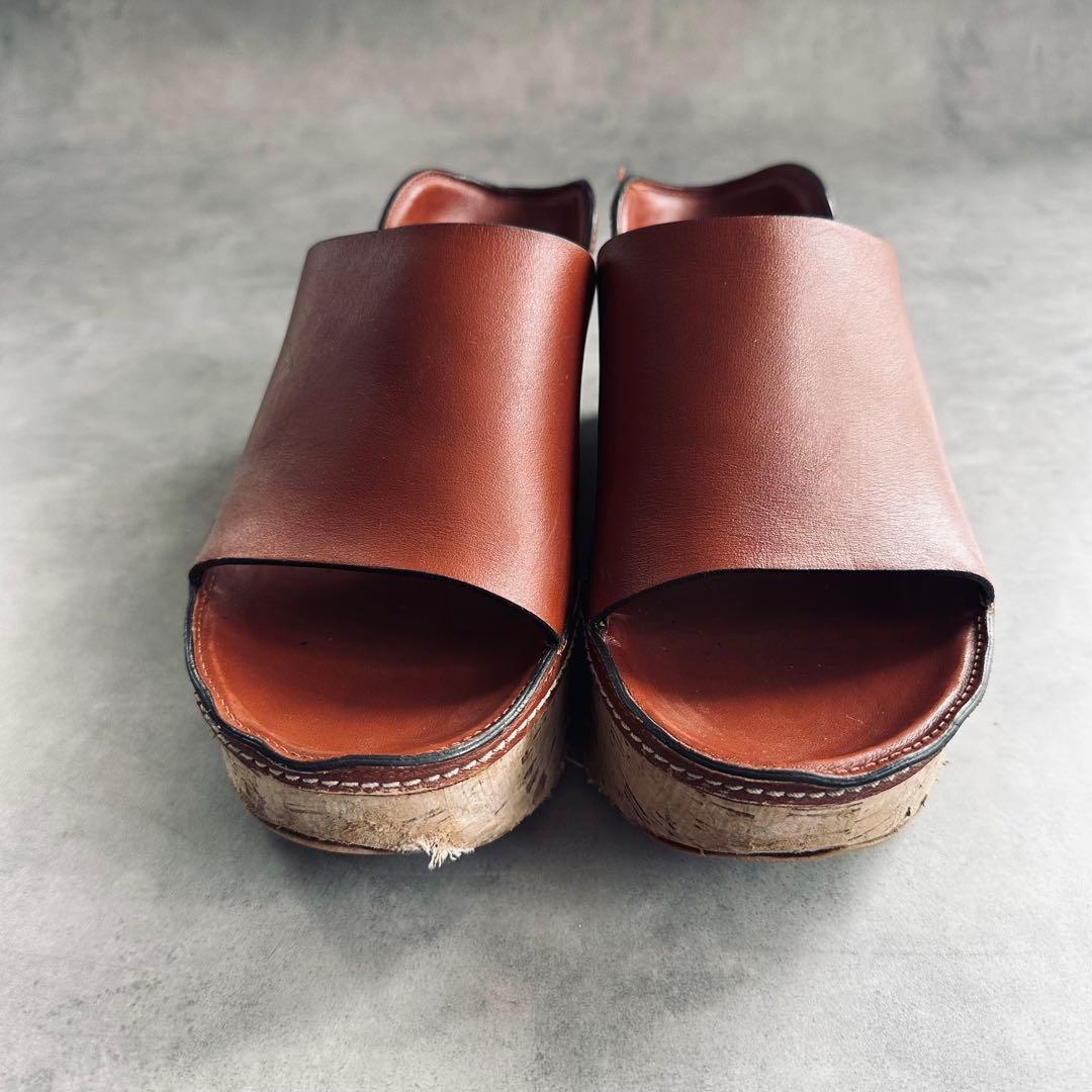 Chloe ブラウンレザー ウェッジソールサンダル　厚底 5