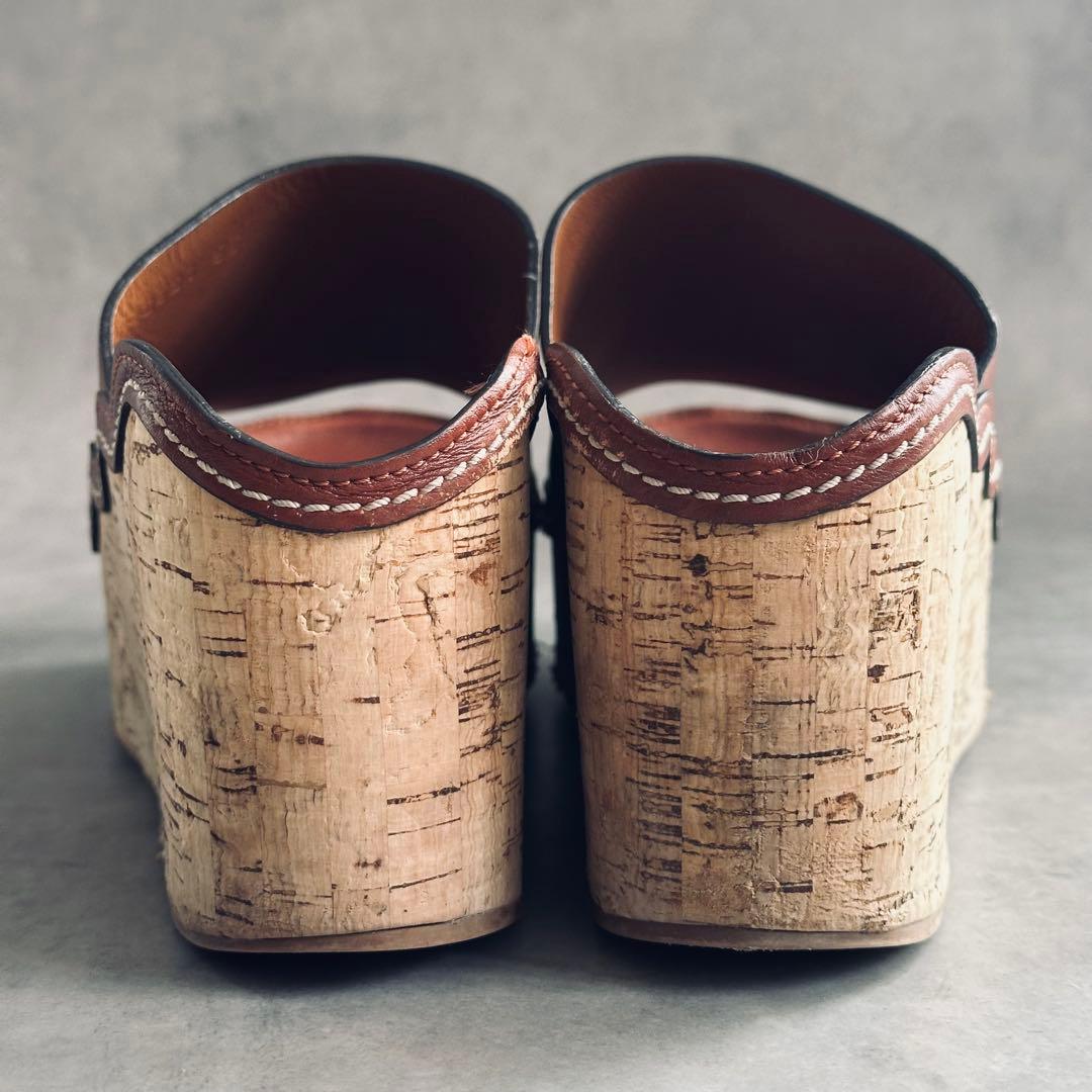 Chloe ブラウンレザー ウェッジソールサンダル　厚底 9