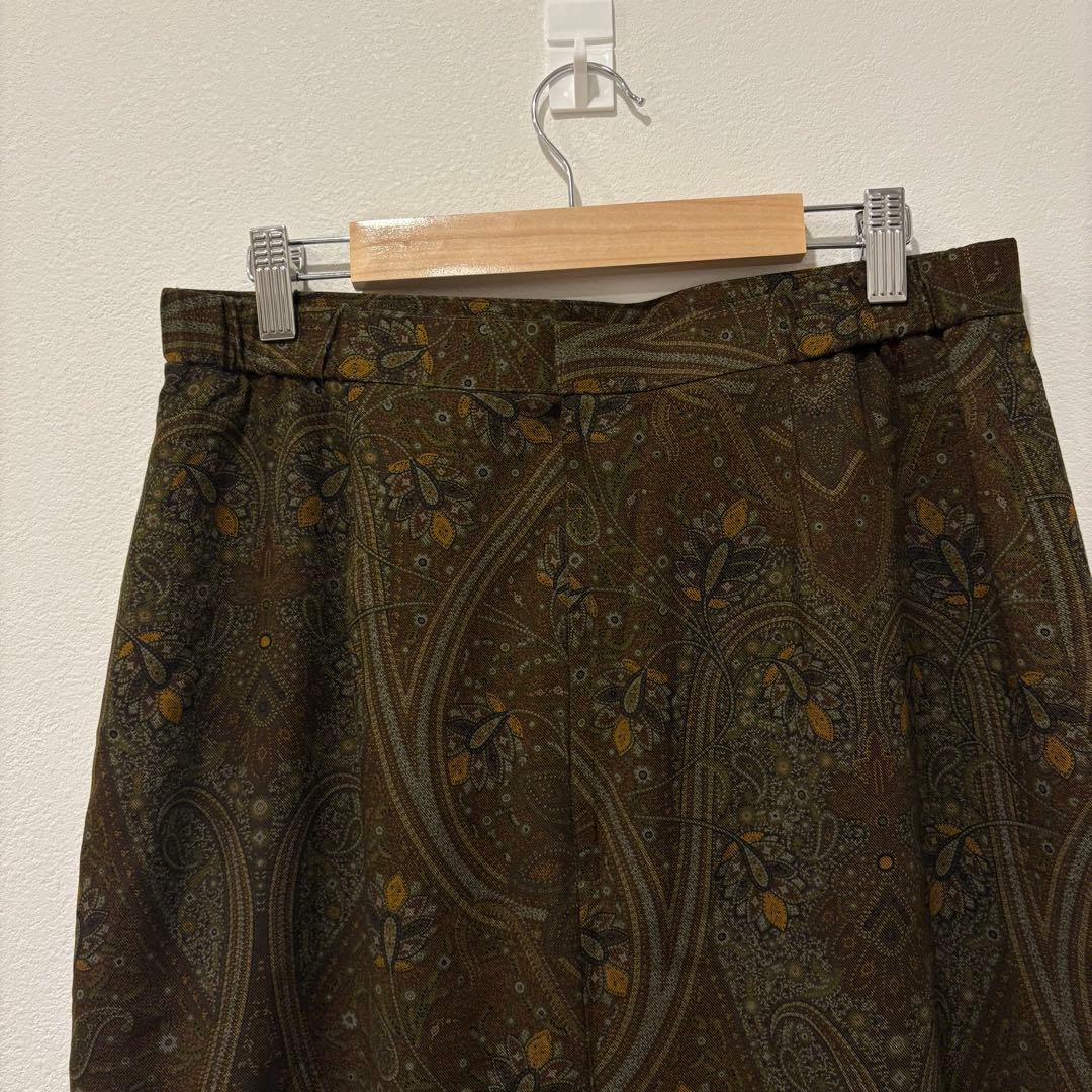 美品✨レジオヌール タイトスカート ペイズリー ブラウン 茶色　昭和レトロ 膝丈 5