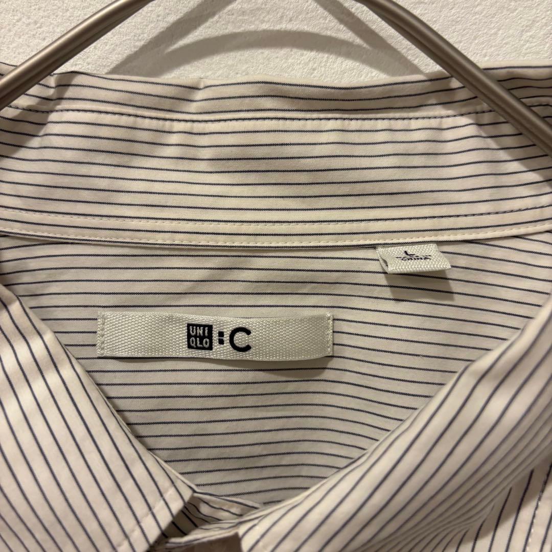 ユニクロC ワイシャツ 長袖 オーバーサイズ Lサイズ　ストライプ　シンプル 3