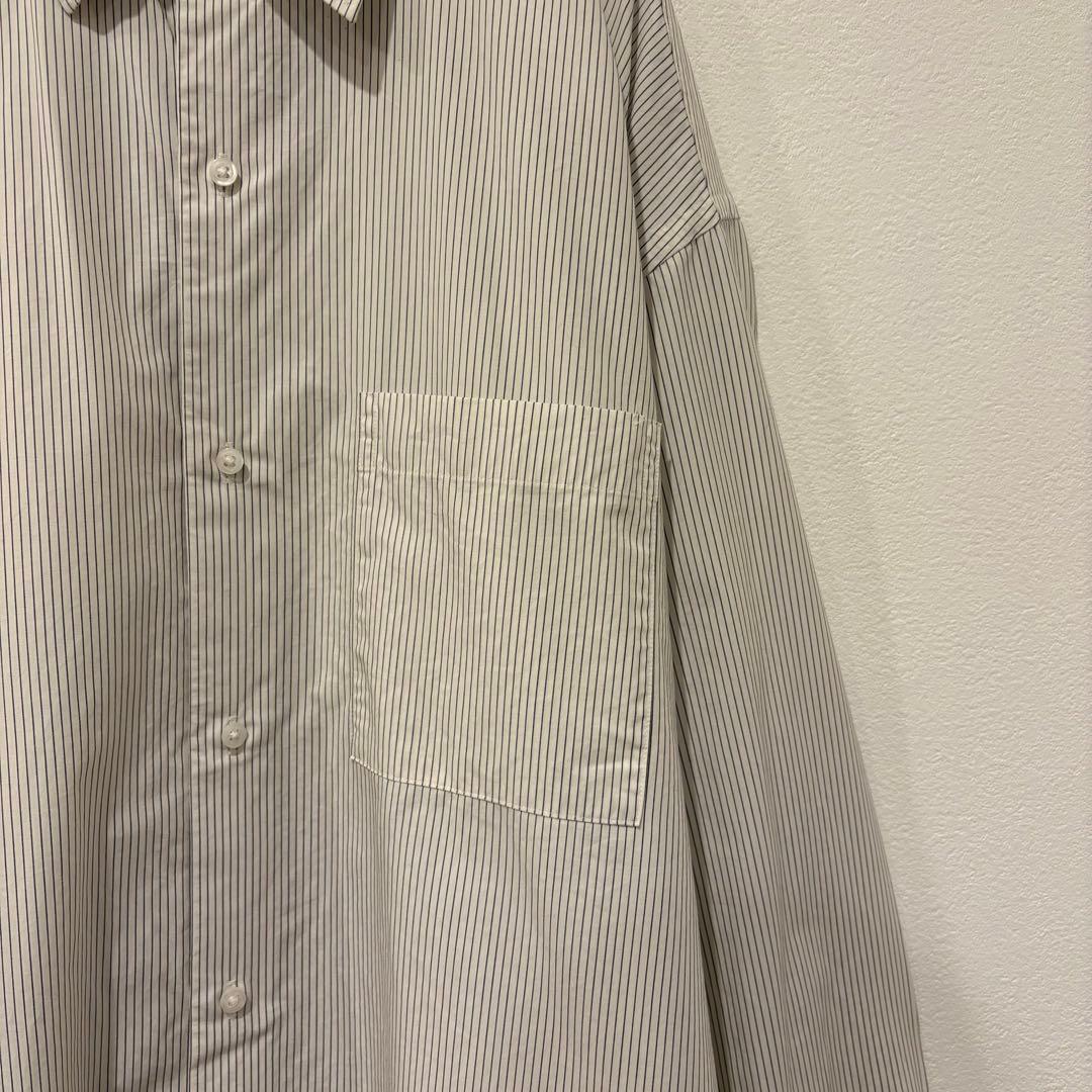ユニクロC ワイシャツ 長袖 オーバーサイズ Lサイズ　ストライプ　シンプル 5