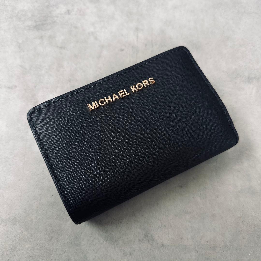 MICHAEL KORS メタルロゴ 二つ折り財布 コンパクトウォレット レザー 3