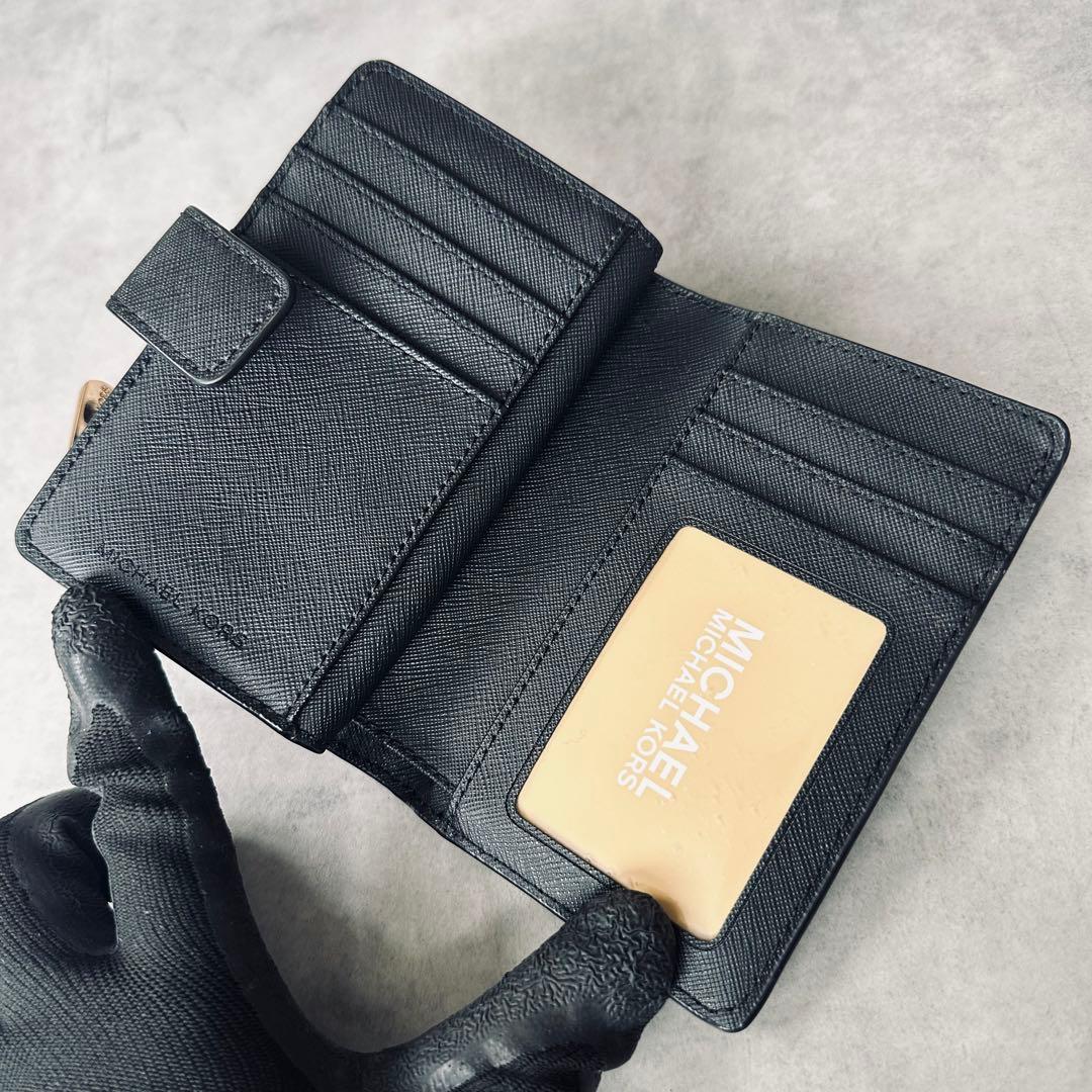 MICHAEL KORS メタルロゴ 二つ折り財布 コンパクトウォレット レザー 9