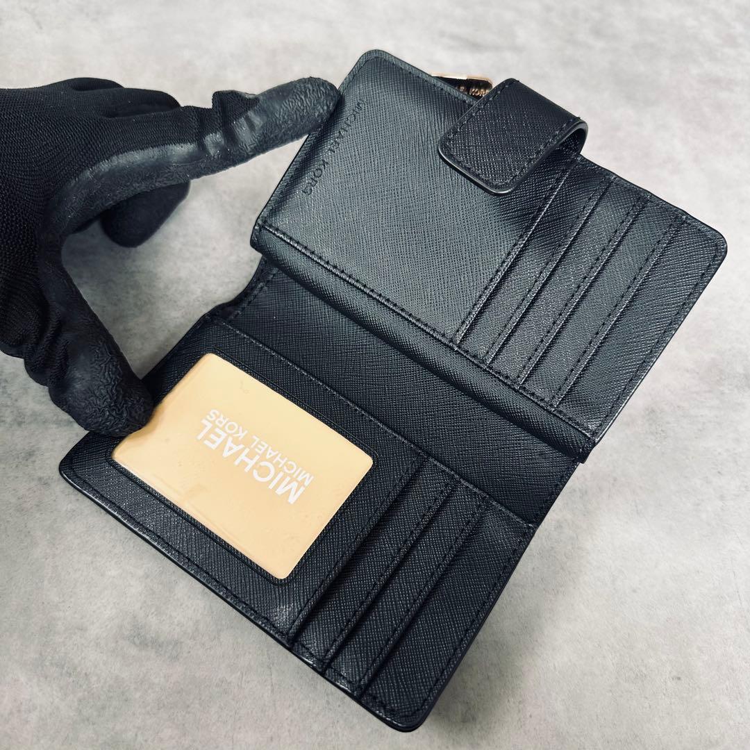 MICHAEL KORS メタルロゴ 二つ折り財布 コンパクトウォレット レザー 10