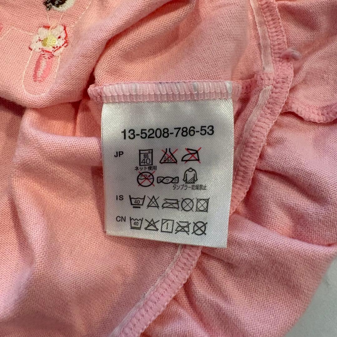 ミキハウス 長袖 カットソー うさぎ 刺繍 フリル ピンク 80 女の子 6