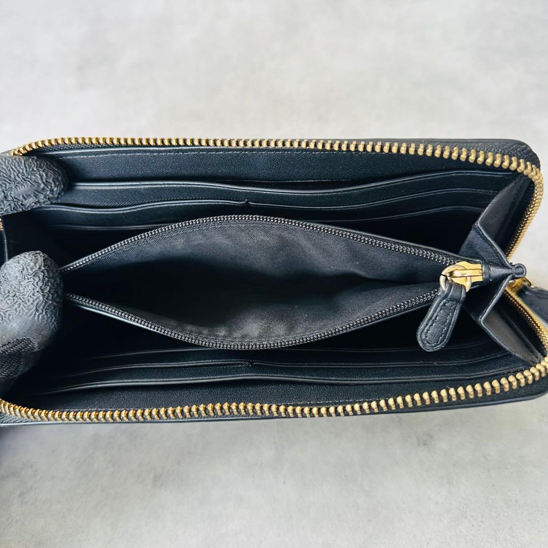 COACH Signature Zip Around Wallet BROWN 11