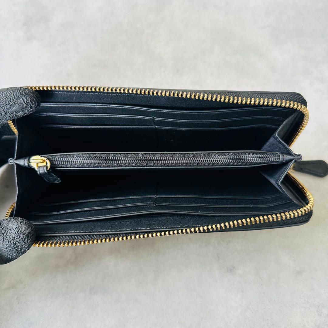 COACH Signature Zip Around Wallet BROWN 9