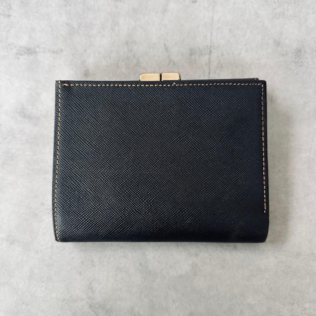 VALENTINO GARAVANI ロゴ金具　がま口　三つ折り財布　レザー　黒 2