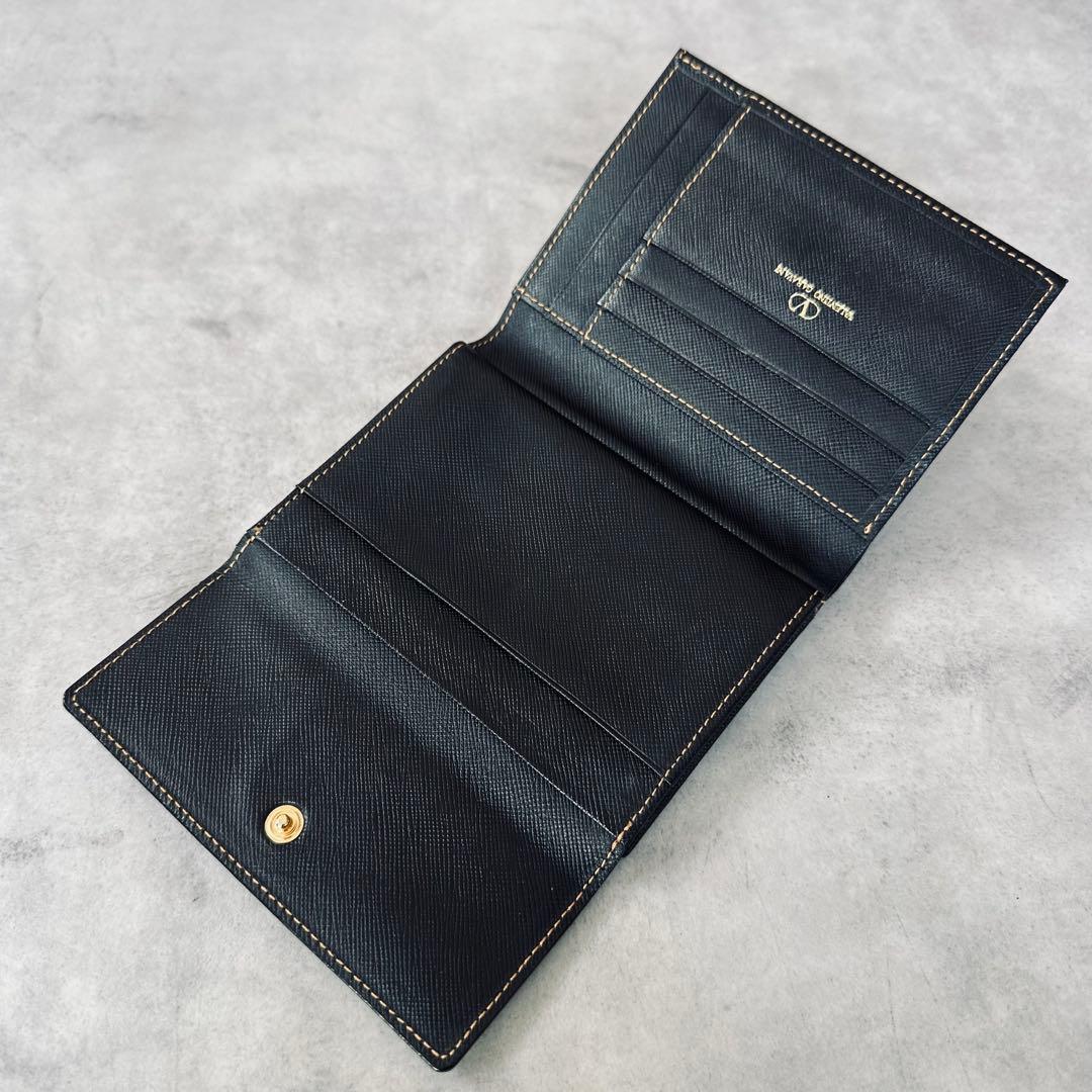VALENTINO GARAVANI ロゴ金具　がま口　三つ折り財布　レザー　黒 11