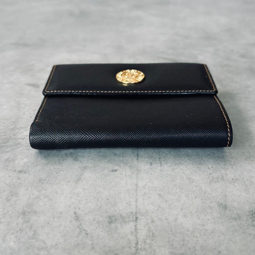 VALENTINO GARAVANI ロゴ金具　がま口　三つ折り財布　レザー　黒 6