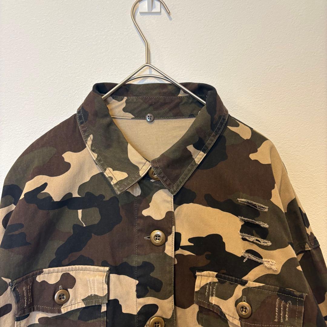 クリックス 迷彩シャツ ミリタリー カモフラ 長袖 フリーサイズ　ジャケット 2