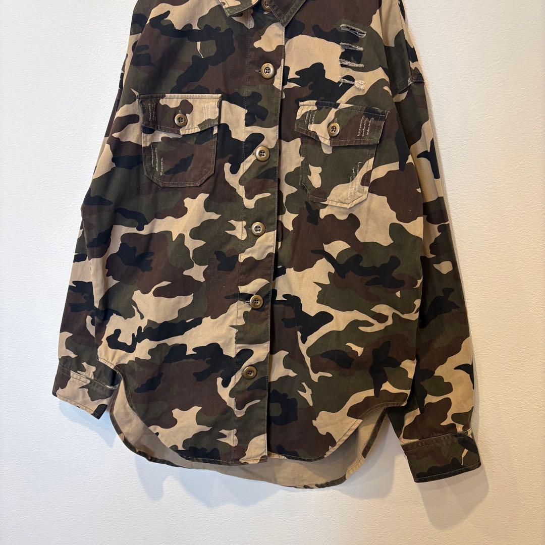 クリックス 迷彩シャツ ミリタリー カモフラ 長袖 フリーサイズ　ジャケット 3