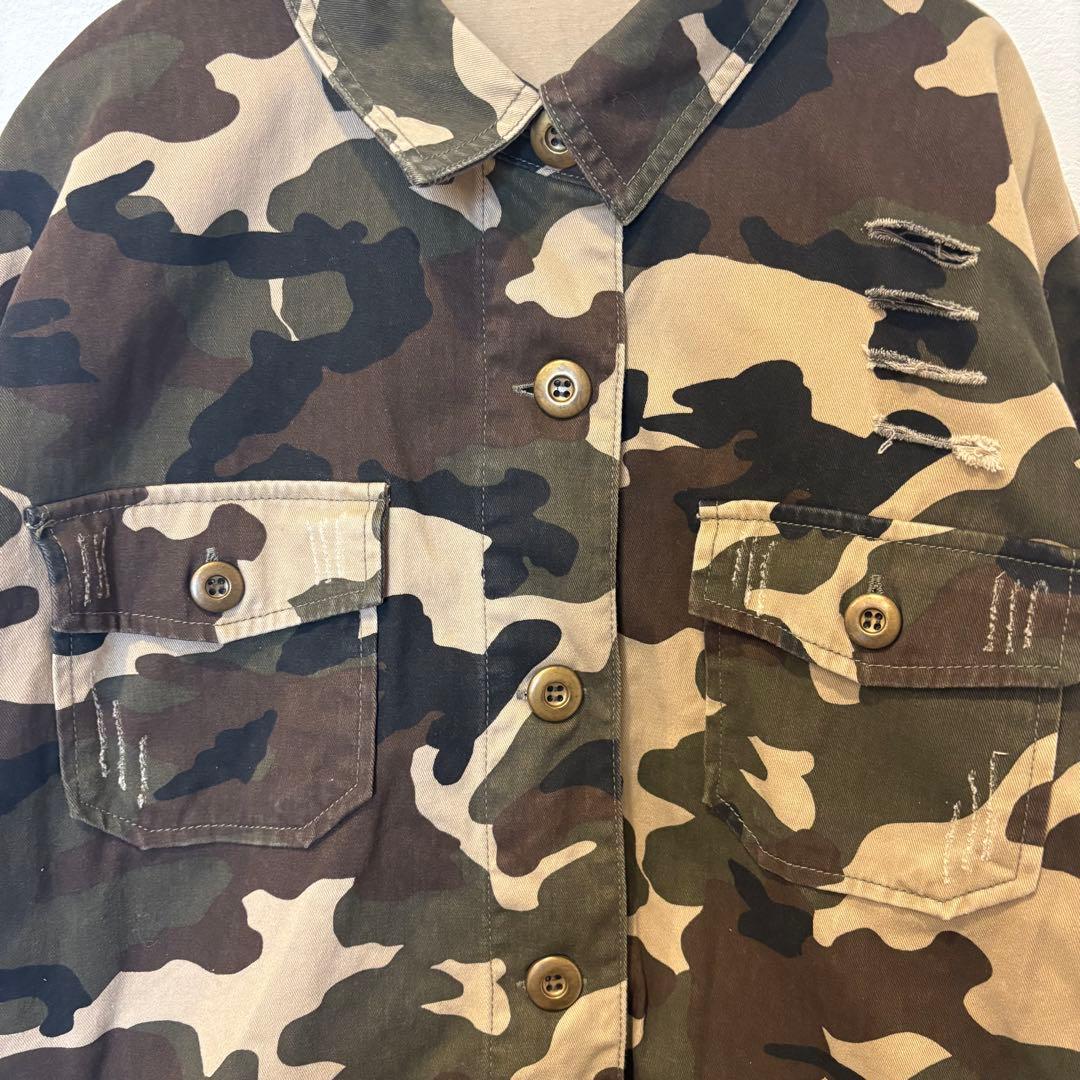 クリックス 迷彩シャツ ミリタリー カモフラ 長袖 フリーサイズ　ジャケット 4