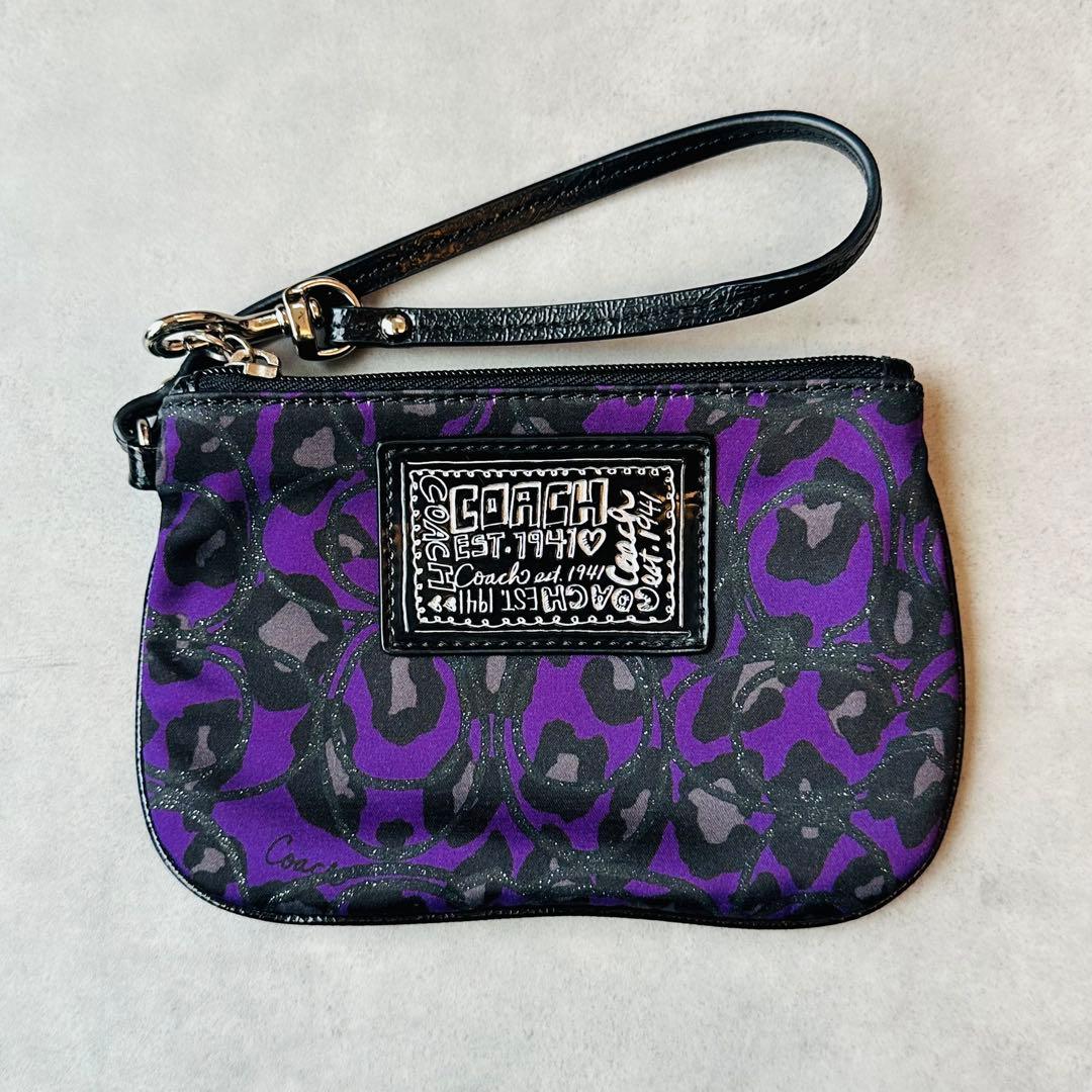 Y2K COACH Poppy Leopard Wristlet Pouch