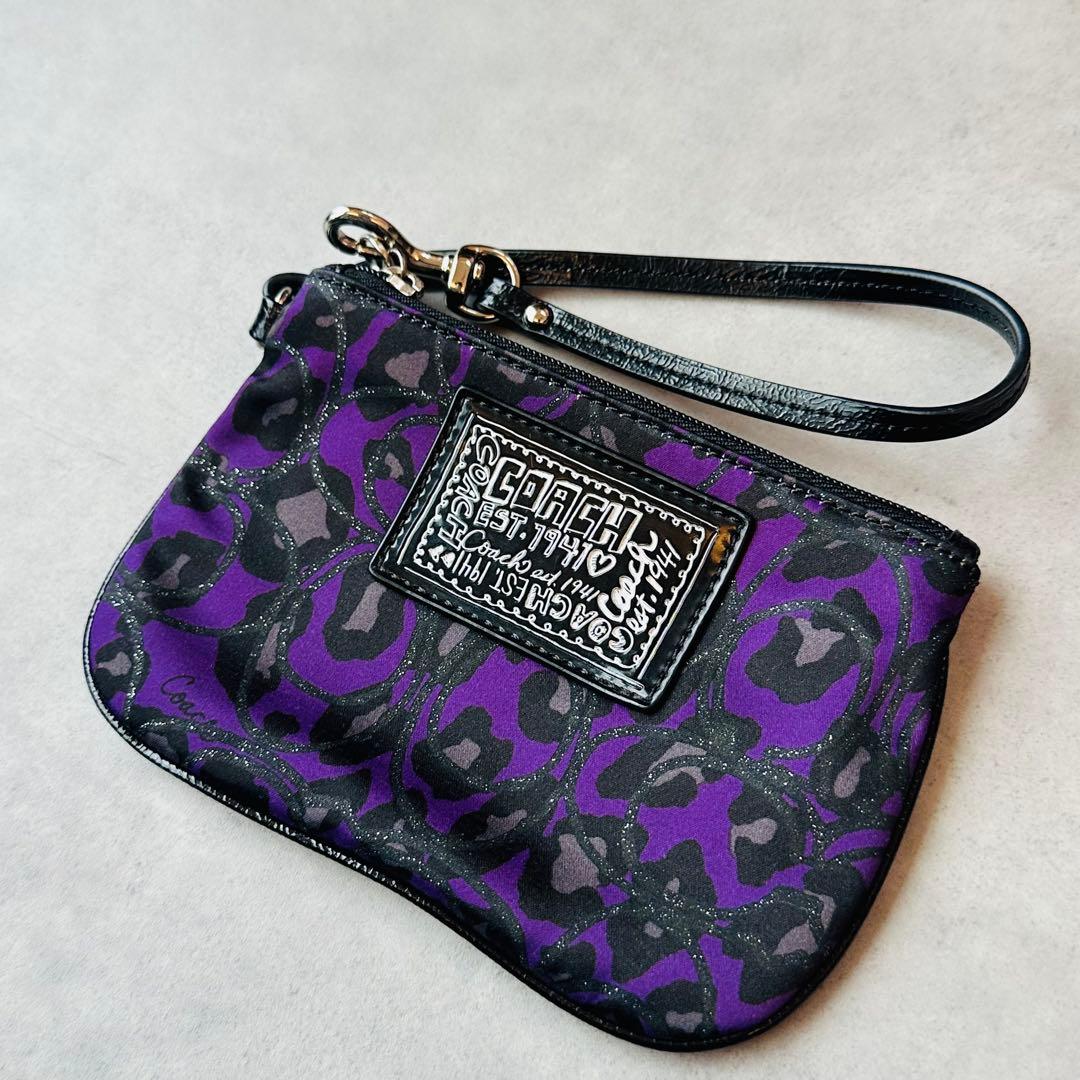Y2K COACH Poppy Leopard Wristlet Pouch 3