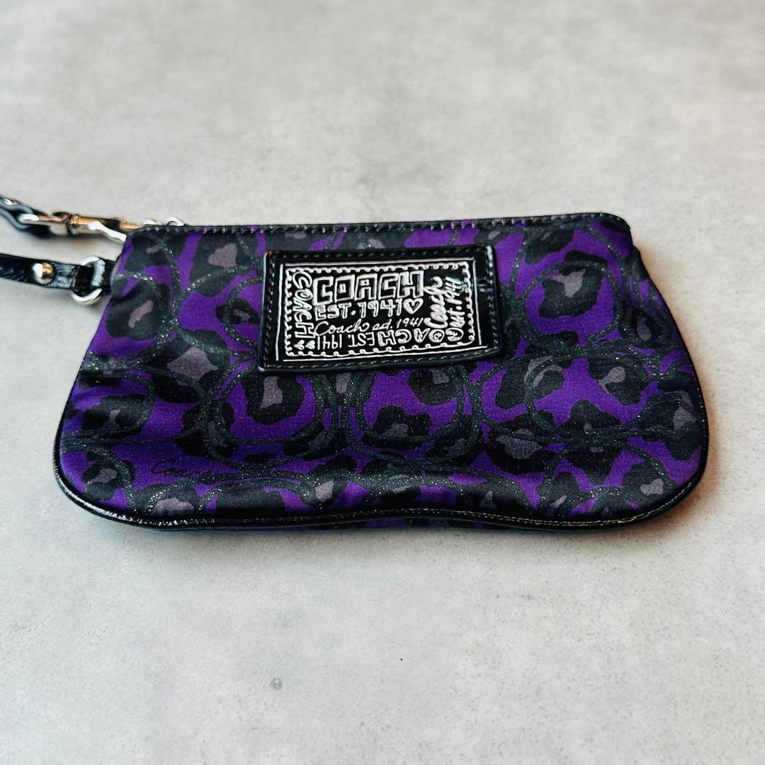 Y2K COACH Poppy Leopard Wristlet Pouch 5
