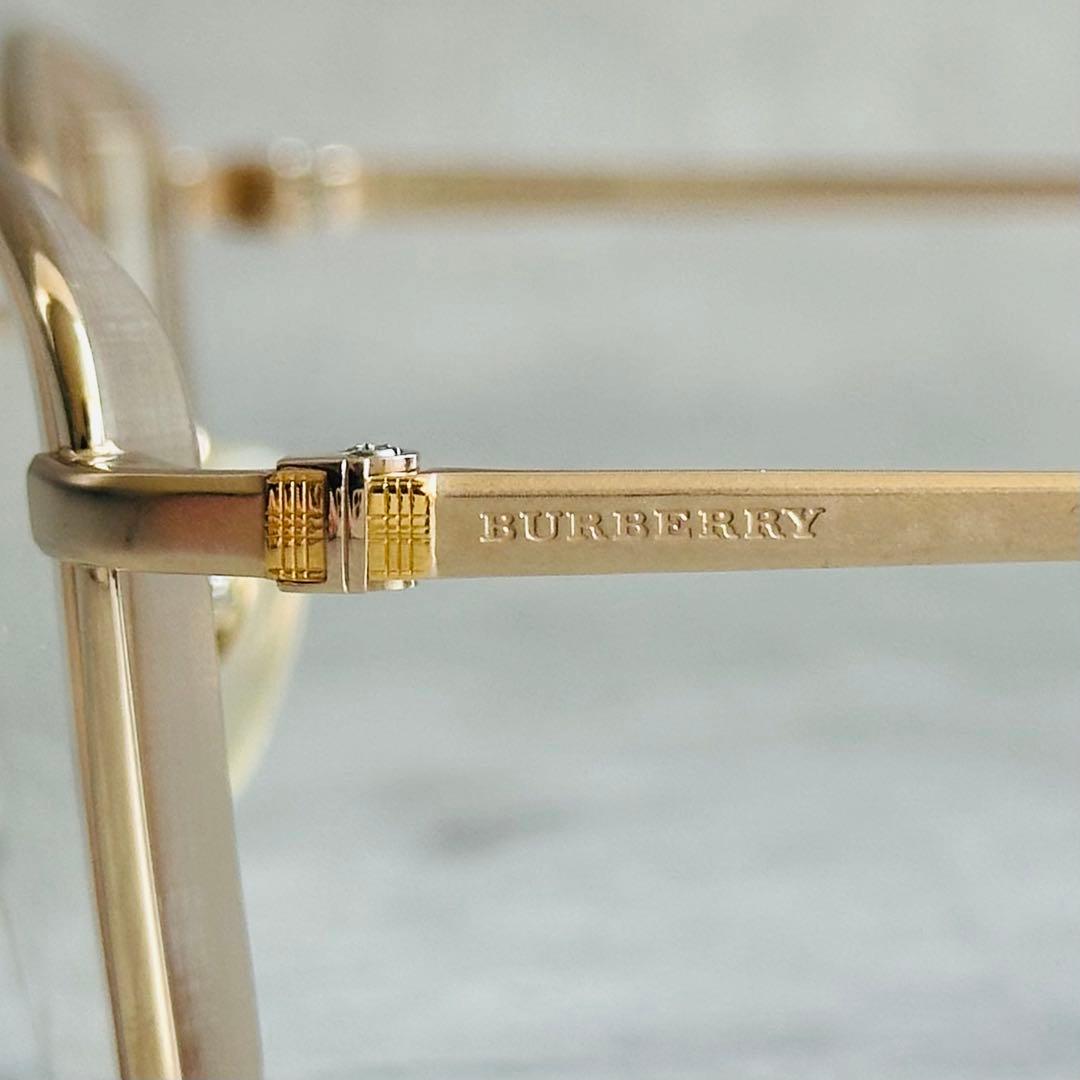 BURBERRY エンボスロゴ　ゴールドフレーム　ノバチェック　メガネ 5